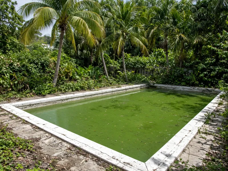 Example: green pool before treatment
